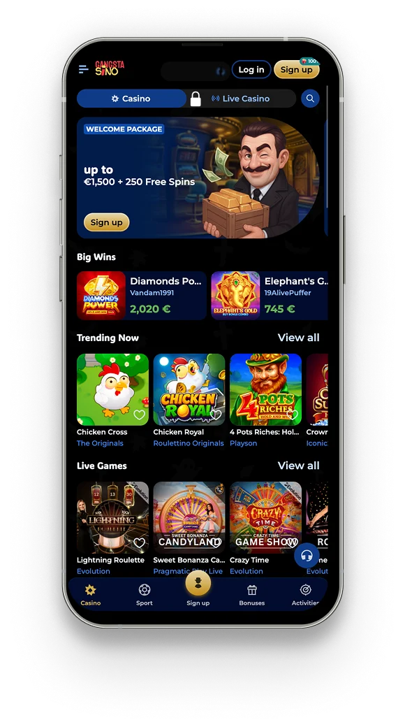 Gangstasino Casino App